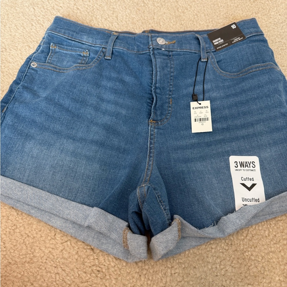 Express Women's Cuffed Blue Jean Shorts